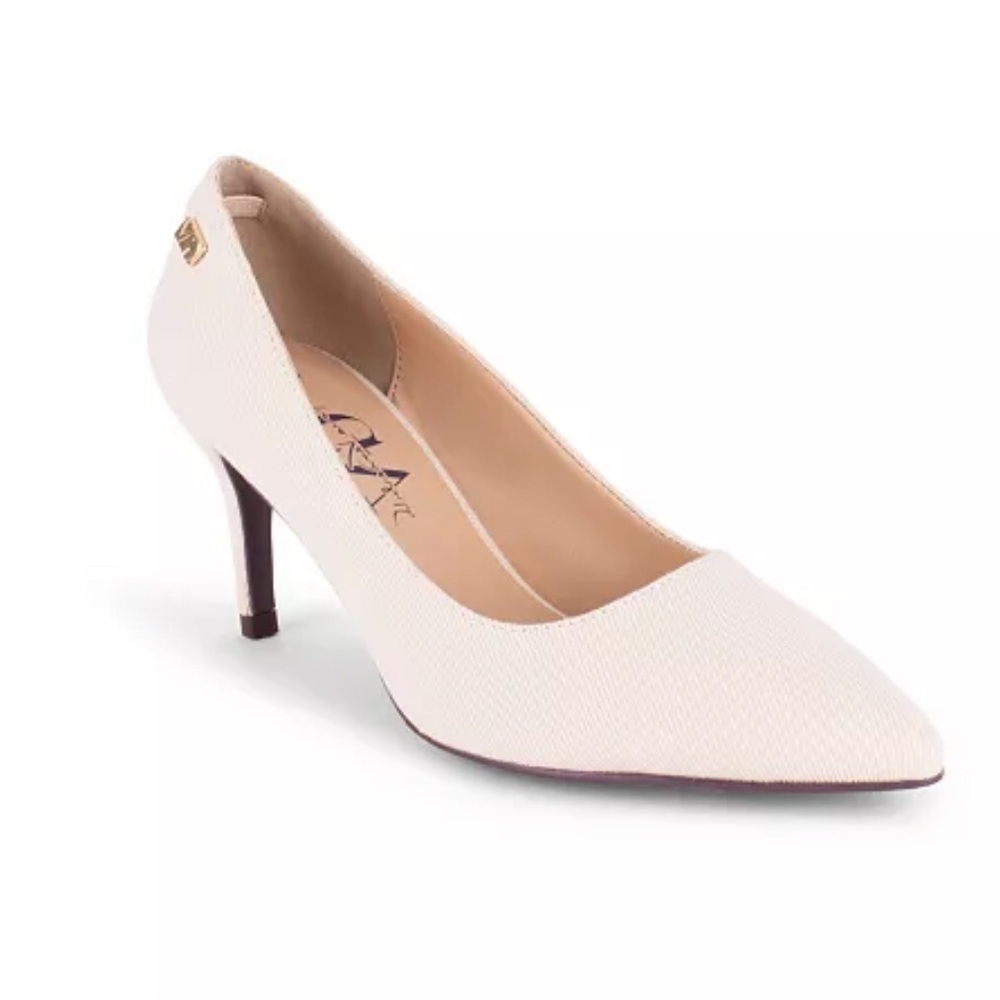 Gloria Vanderbilt Denim Cream High Heel Shoes-Size 11